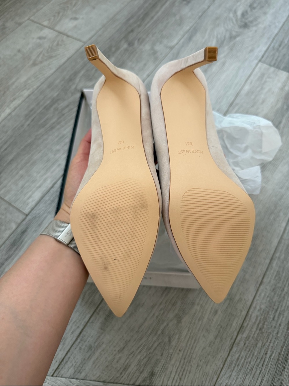 Nine West Blush Suede Pointed-Toe Pumps - Picture 3 of 4